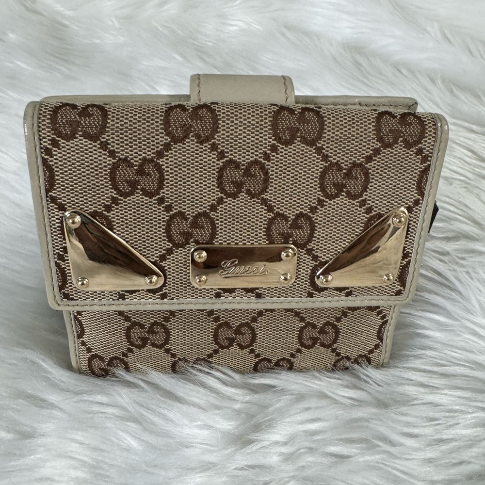 Vantage Gucci Guccissima Canvas French Leather With Goldtone Hardware Wa…